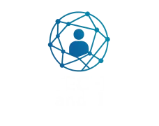 Logo von TECH and I: eine stilisierte Figur in einem blauen Netzwerk-Kreis. Darunter der Schriftzug ‚TECH and I‘. Darunter Navigationsmenü mit den Punkten Startseite, Über uns, Leistungen, Technologie und Kontakt.